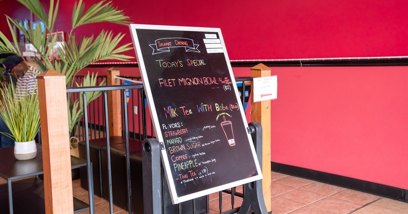 Interior, chalk board for daily special