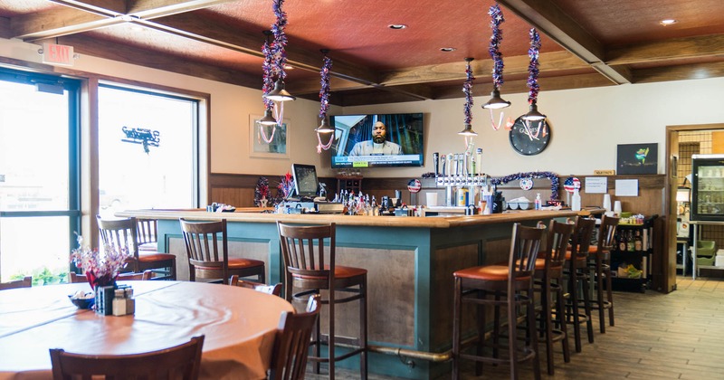 Interior, a bar with bar stools