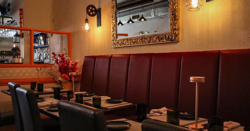 Interior, booths, diner tables