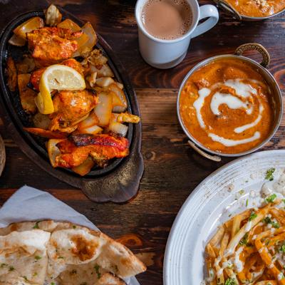 Assorted food dishes.