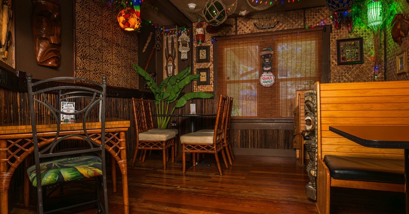 Dining area, tiki interior design