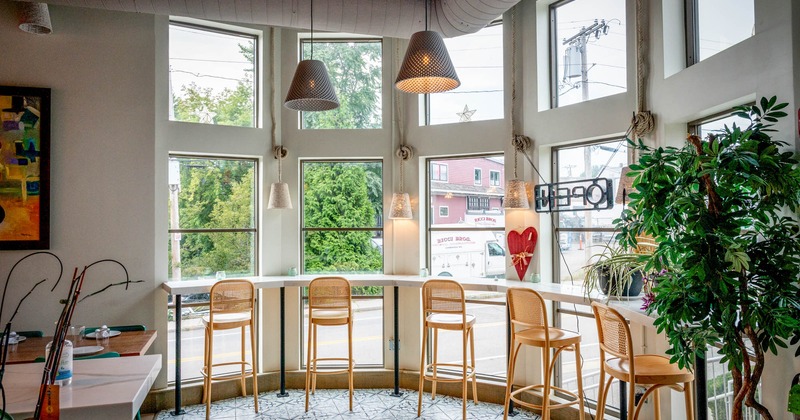 Interior, stools near the windows