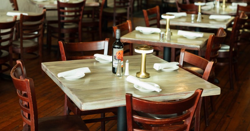 Interior, table ready for guests