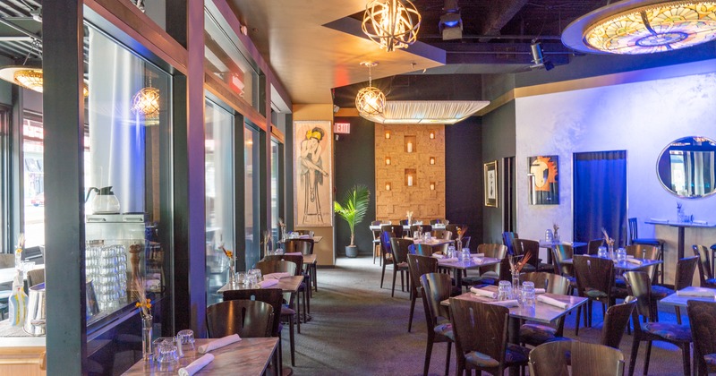 Interior, set dining tables