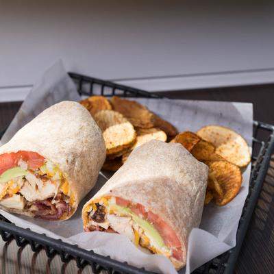 California Club Wrap and chips.