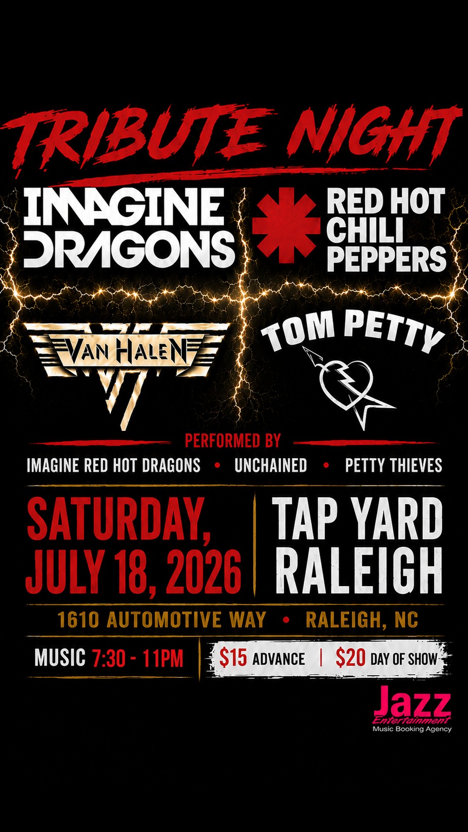 Tribute Night: Petty Thieves, Imagine Red Hot Dragons, & Unchained LIVE @ Tap Yard event photo