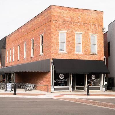 Harvest Moon Craft Kitchen, Brick building exterior, entrance side.