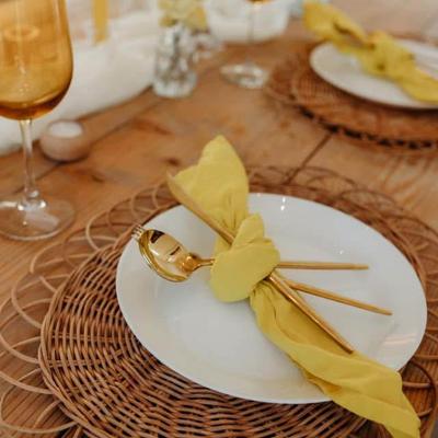 A table set for dining.