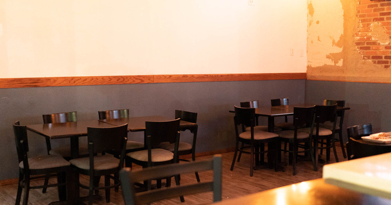 Interior, tables ready for guests