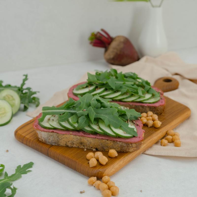 Beetroot Hummus Toast photo
