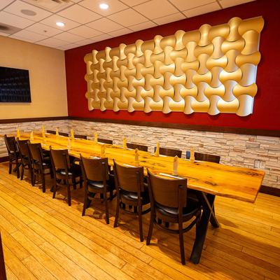 A private dining room at the Hayashi Sushi & Grill restaurant.