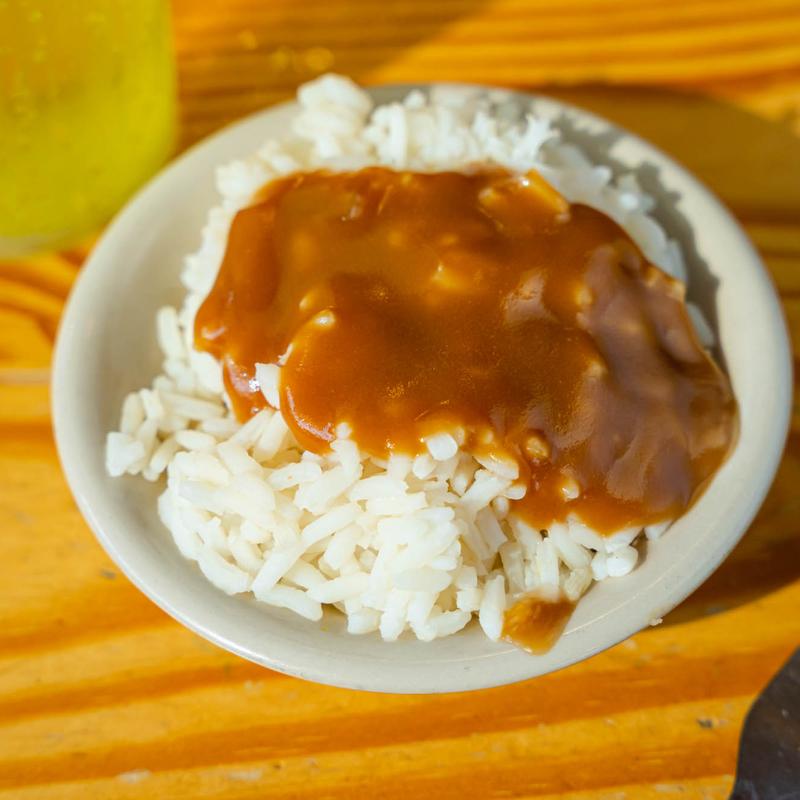 White Rice w/brown gravy photo