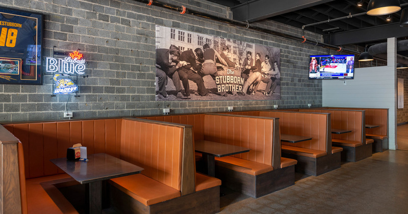 Interior, tables lined up