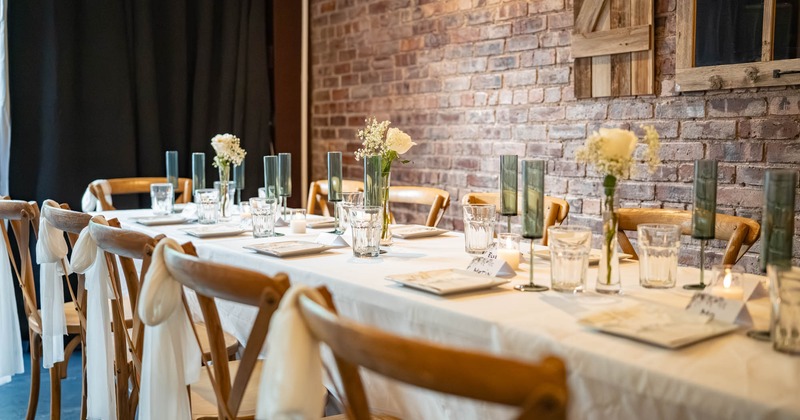 Interior, table ready for guests, closeup