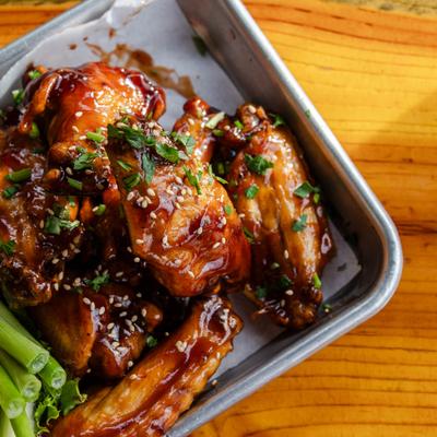 Chicken wings, top view.