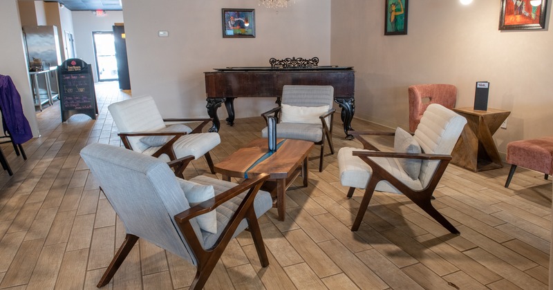 Salon, a armchairs and a piano