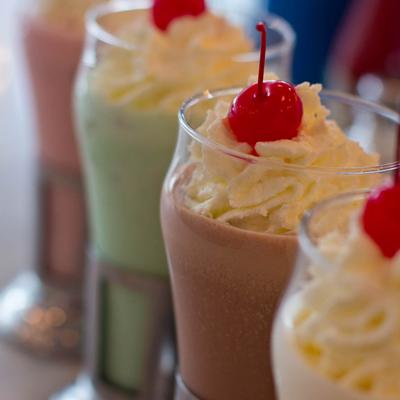 Assorted milkshakes.