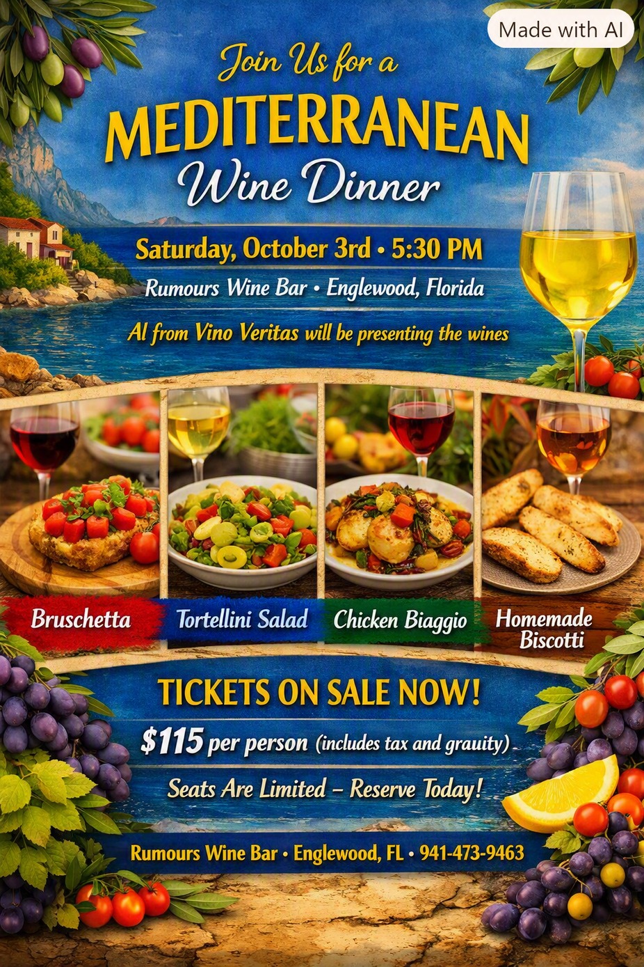 Mediterranean Wine Pairing Dinner event photo