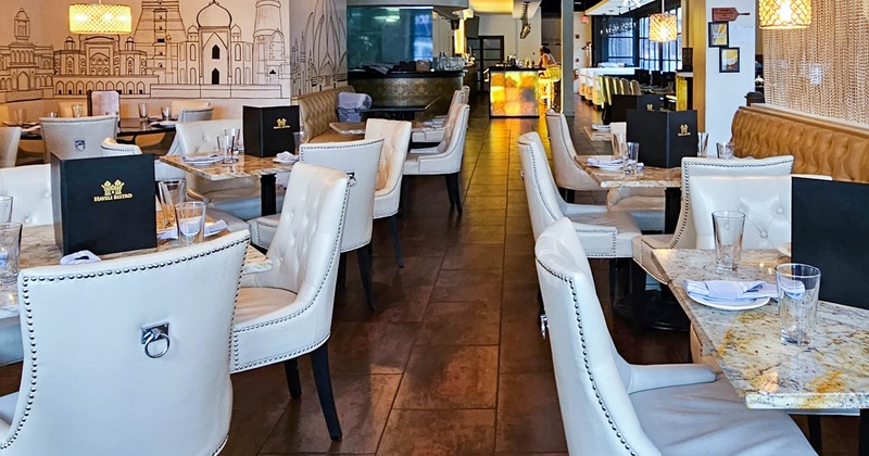 Interior dining area, tables ready for guests