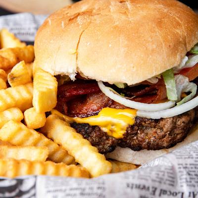 Mega Bacon Cheese Burger.