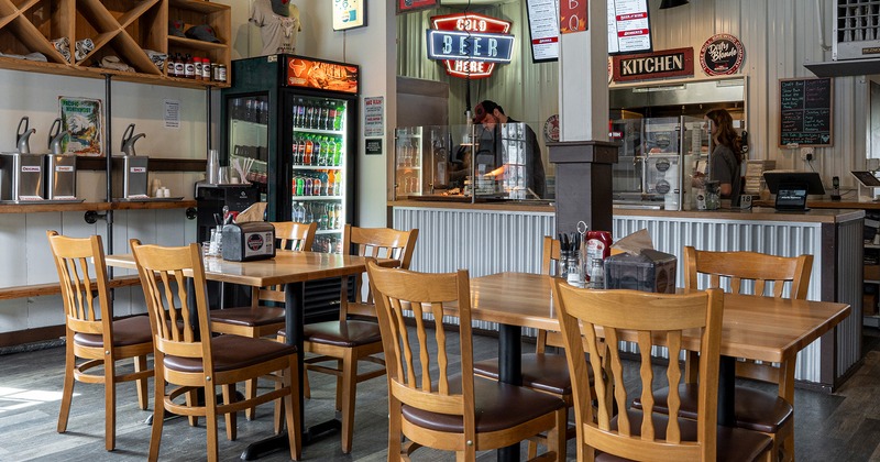 Interior space, dining area and order counter