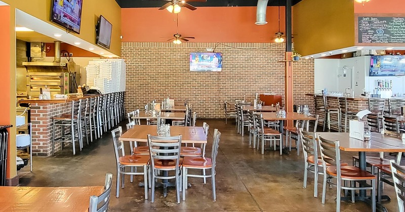 Interior, food counter, dining tables and chairs