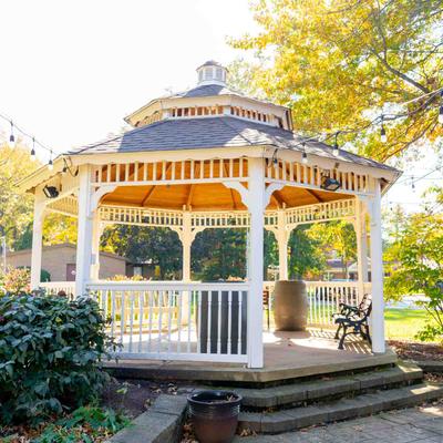 Pavilion in the garden ready for weddings