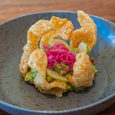 Guacamole side view.