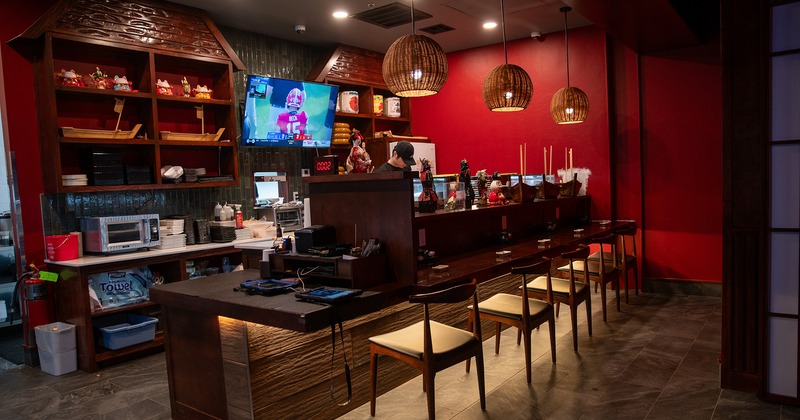 Interior space, sushi bar seating