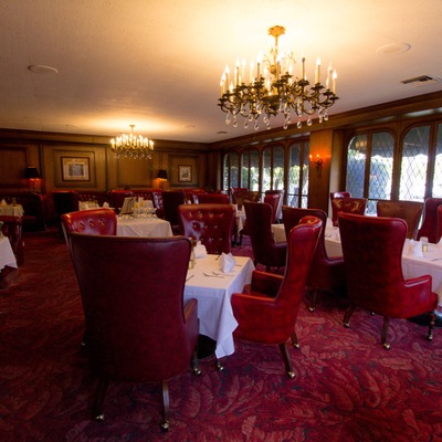 Interior, tables ready for guests.