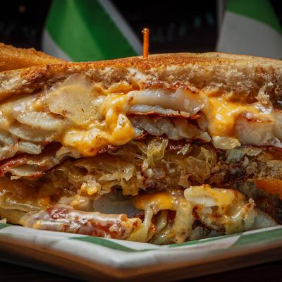 Shamrock's Grouper Reuben.