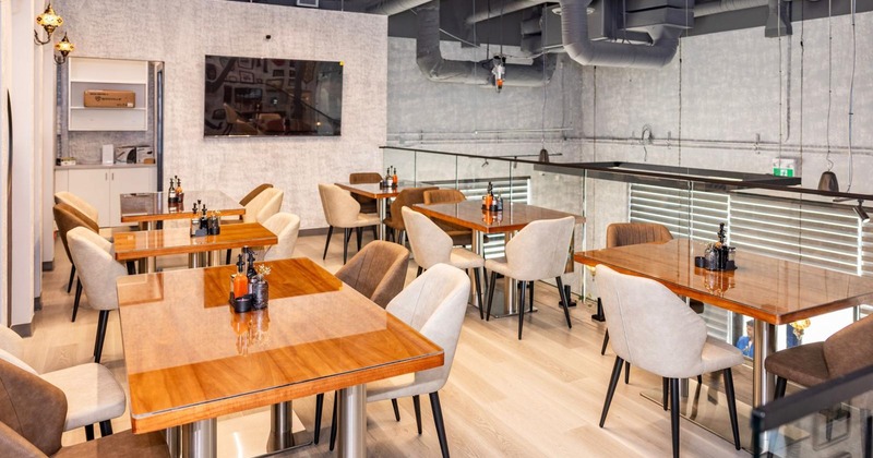 Modern and cozy interior dining area on the top floor