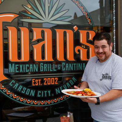 Employee carrying food.