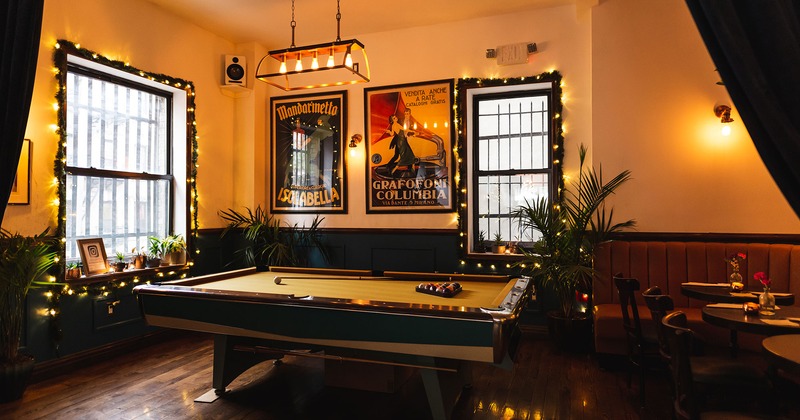 Interior with a pool table