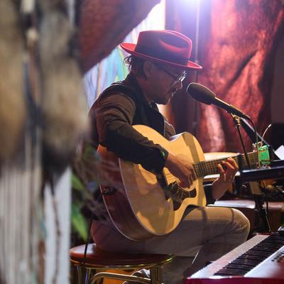 A musician performing live.