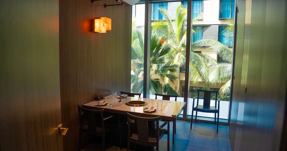 Interior, tables and chairs ready for guests