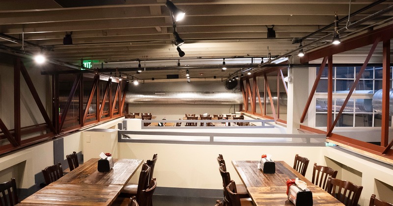 Interior space, private parties room, dining tables