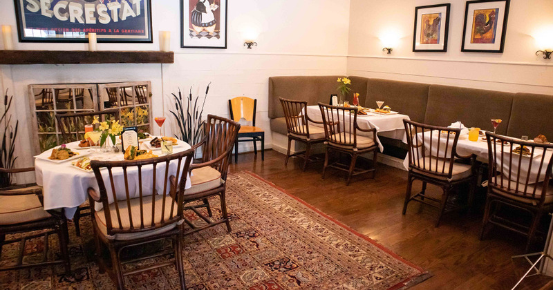 Interior, tables ready for guests