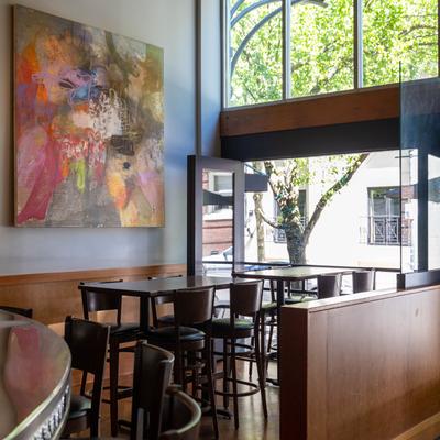 Interior, tables and chairs