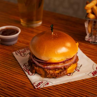 Chili cheeseburger.