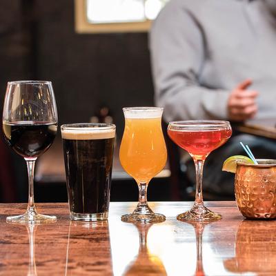 Red wine, stout, and cocktails.