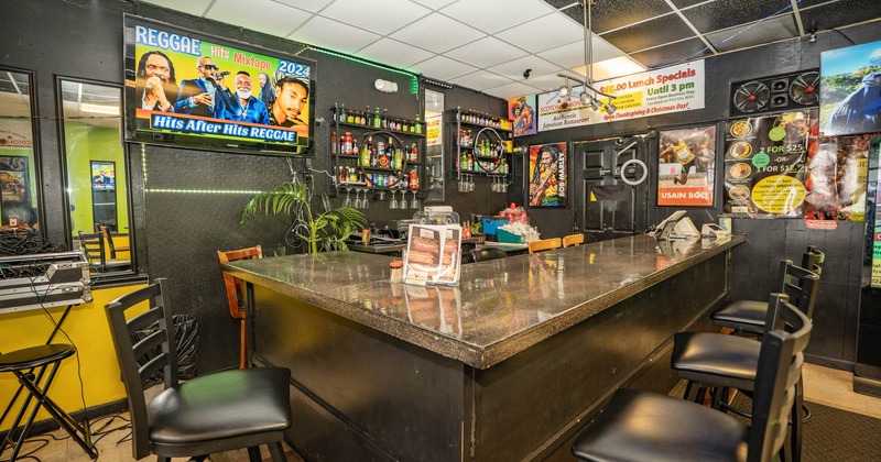 Interior, a bar with bar stools