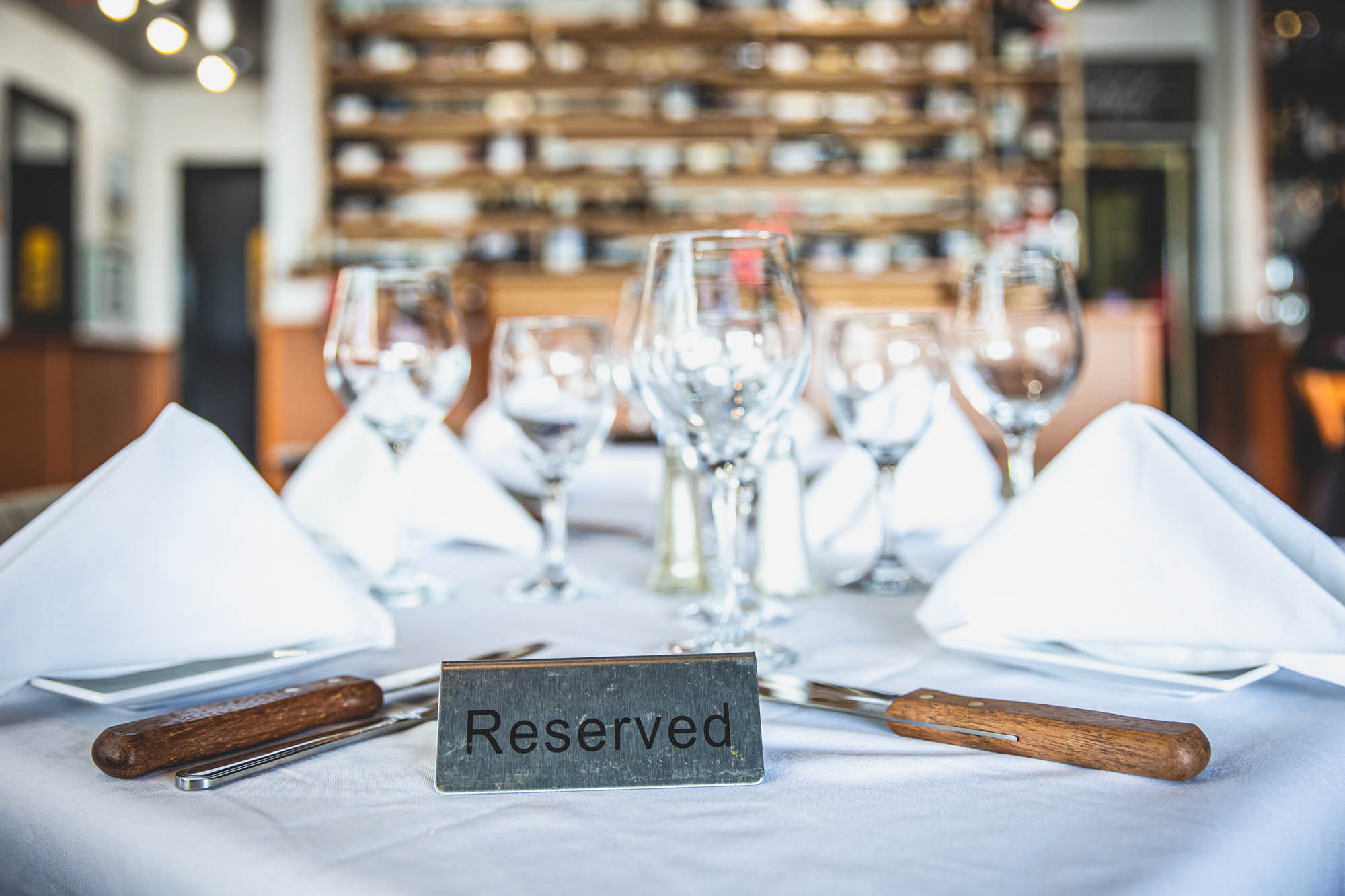 Reserved table ready for guests