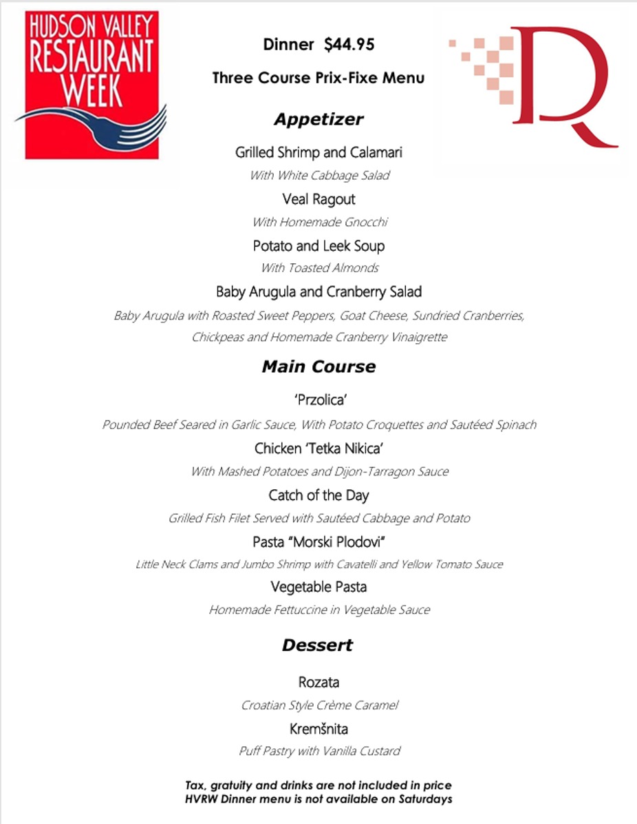 Hudson Valley Restaurant Week - Dinner event photo