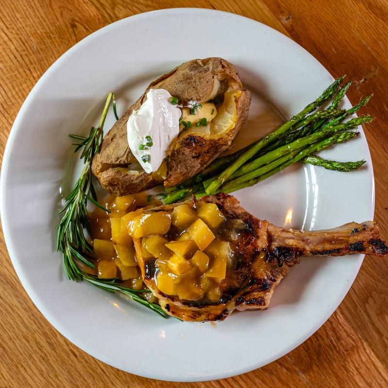 menu item 33 of 40, Apple Bourbon Pork Chop