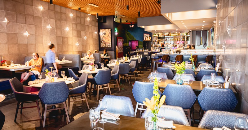 Interior. diner area. tables and chairs