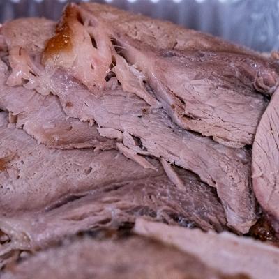 Beef tray, close up.