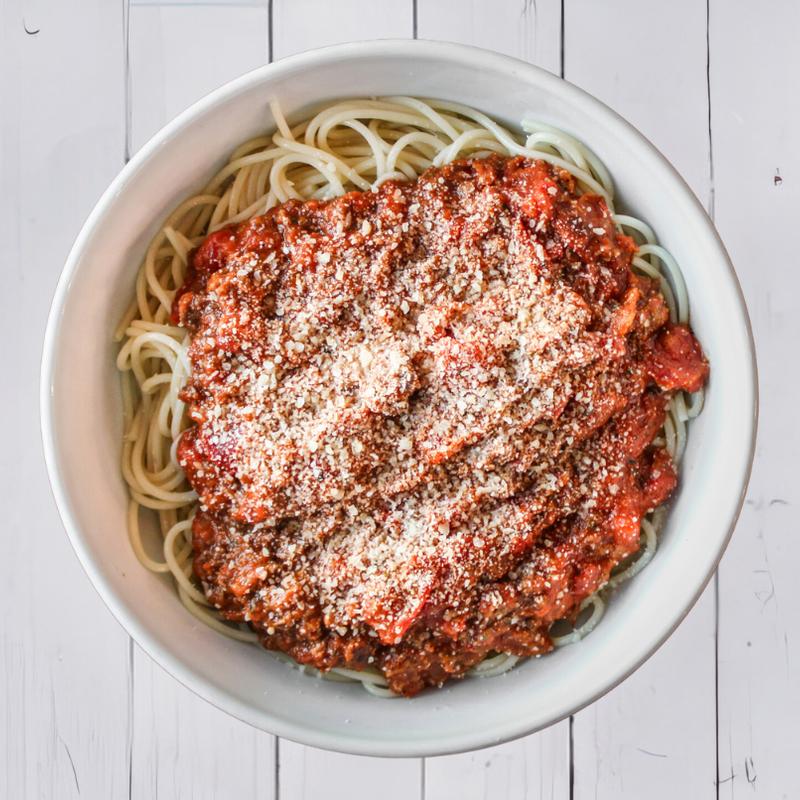 menu item 25 of 55, Spaghetti & Meat Sauce