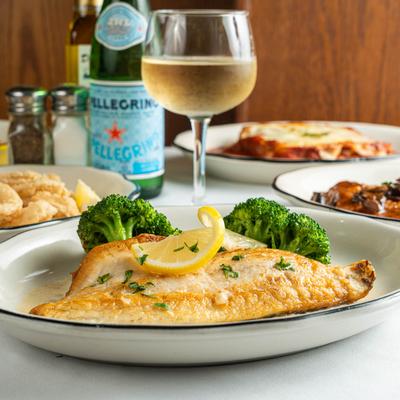 Pan seared branzino and broccoli.