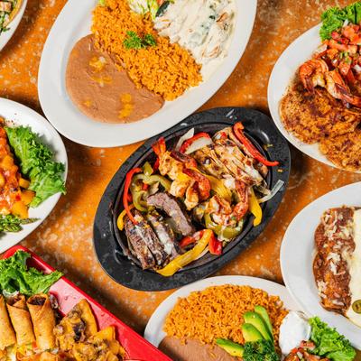 Assorted food dishes.